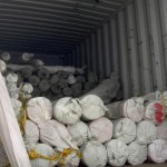 A container full of fabric.