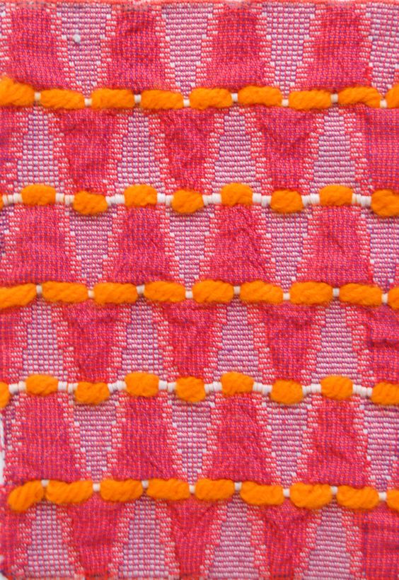 Dobby weave geometric pink