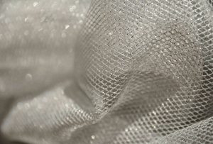 silver glitter netting stretch