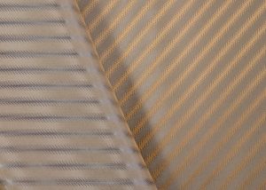 Italian jacquard fabric beige and copper stripe