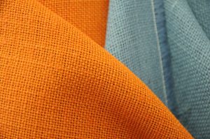 orange and grey hessian soft jute burlap fabric