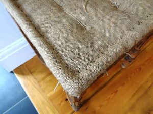 traditional hessian upholstery