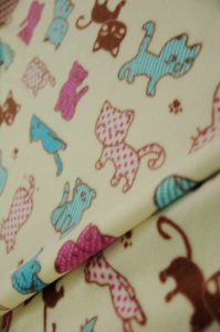 cartoon cat fleece fabric