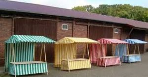 little striped market stalls