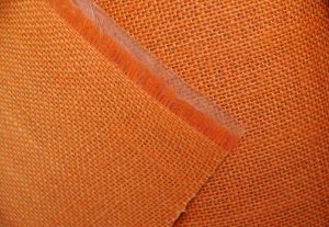 orange laminated hessian fabric £3.99 meter