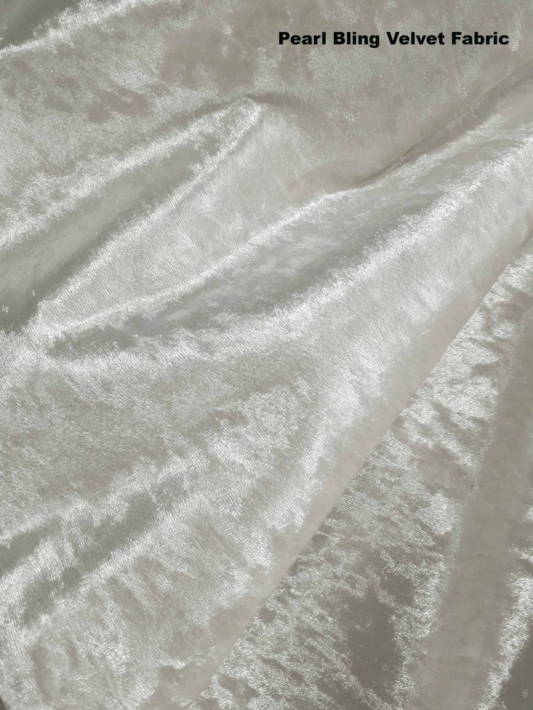 pearl , bling crushed velvet upholstery fabric