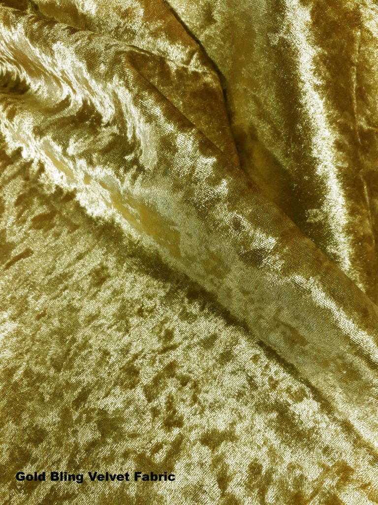 Gold Bling crushed velvet upholstery fabric