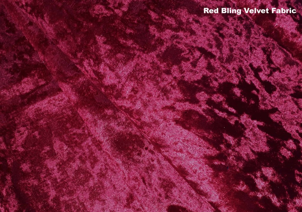 Red Bling crushed velvet upholstery fabric