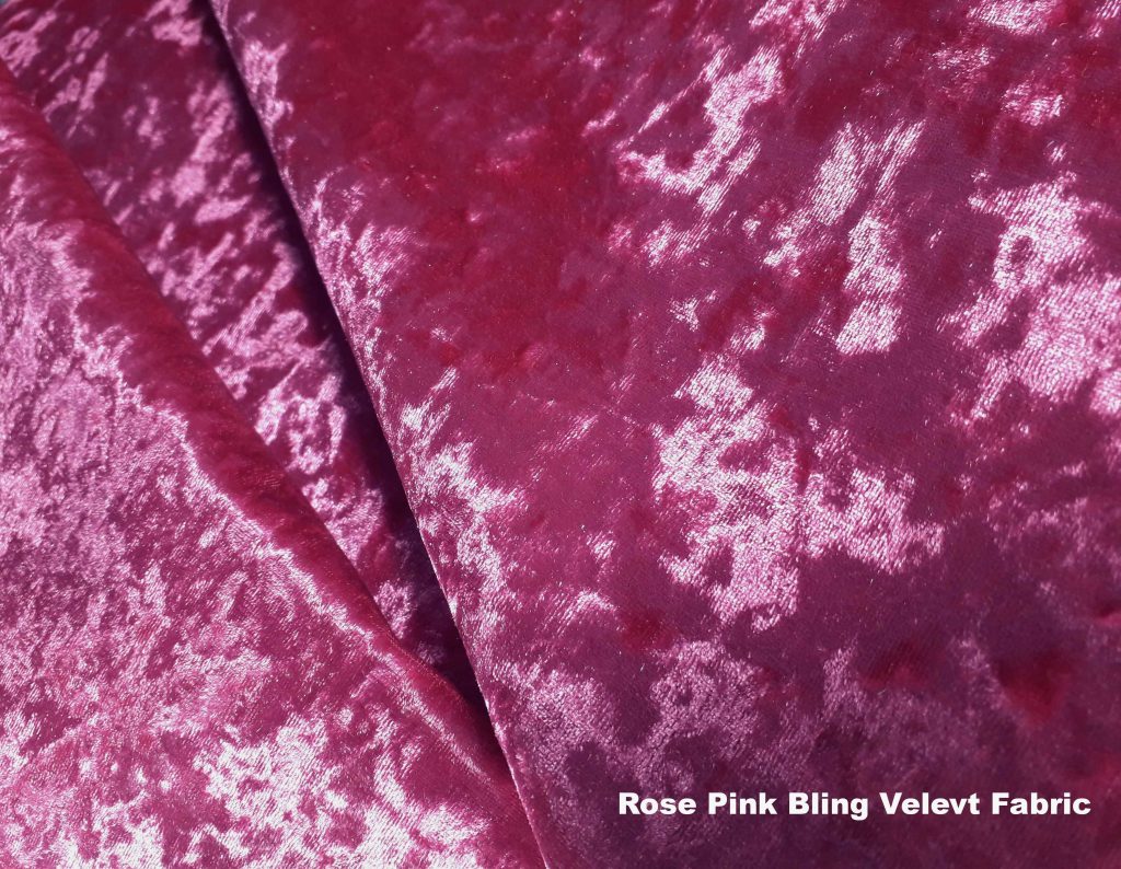 Rose Bling crushed velvet upholstery fabric