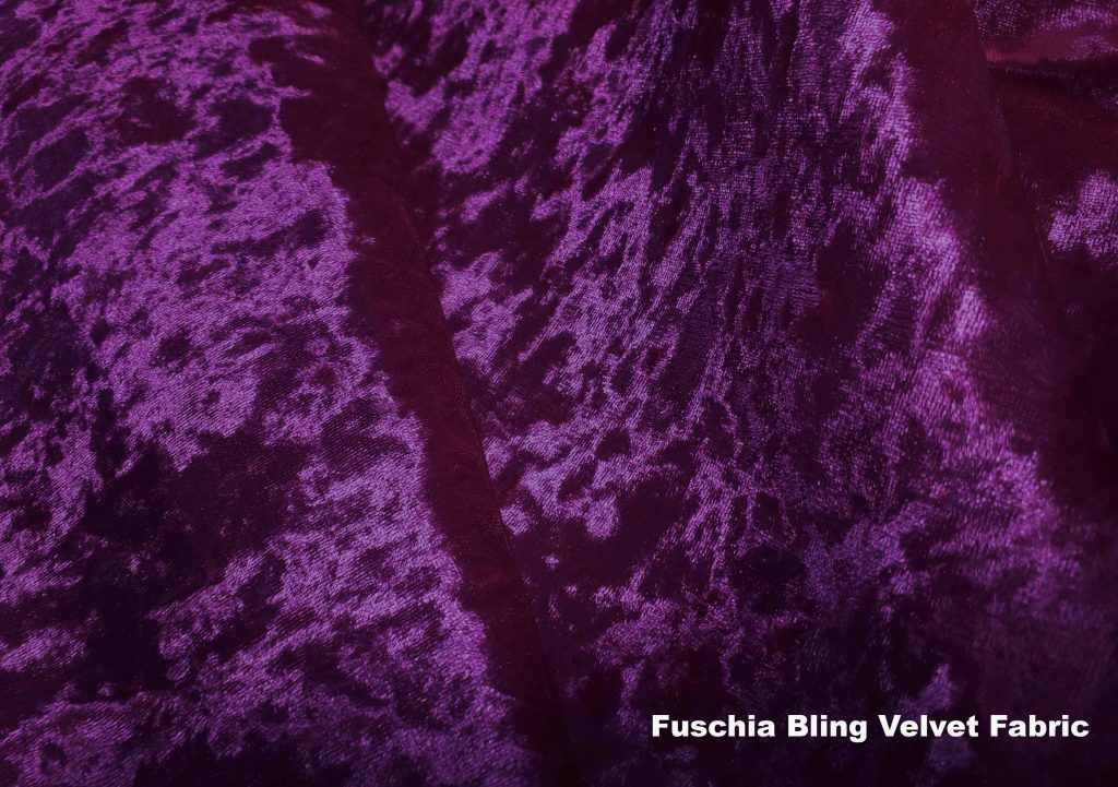 Fuschia Bling crushed velvet upholstery fabric