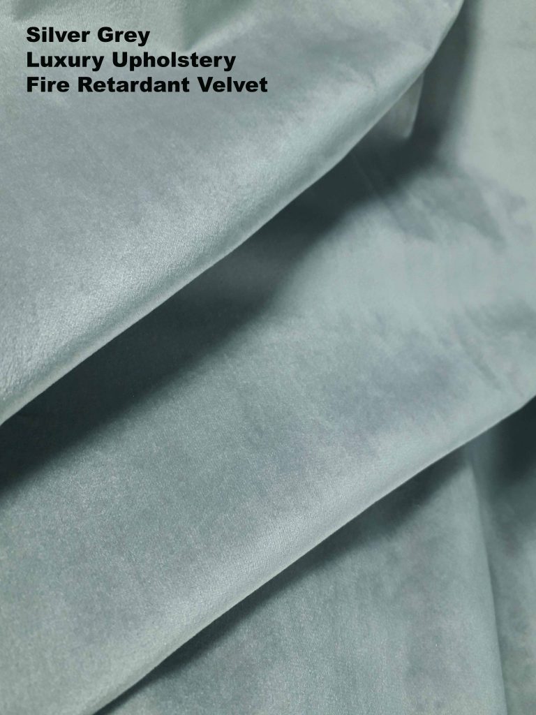 HHF Glamour Silver - Velvet Upholstery Fabric