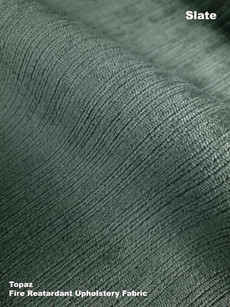 Slate grey Topaz upholstery fire retardant fabric