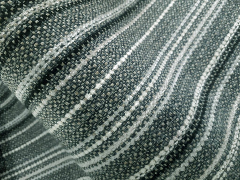 Ash Lomond stripe fire retardant upholstery fabric