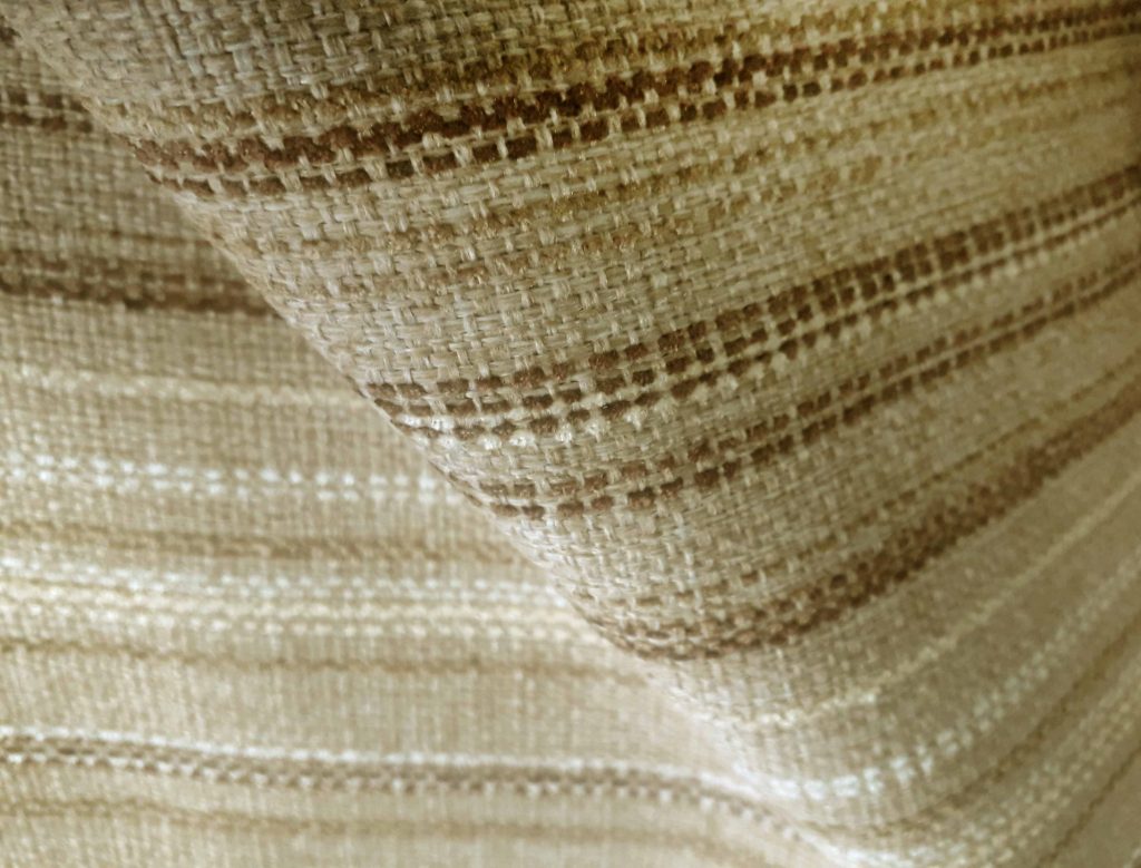 Biscuit Lomond stripe fire retardant upholstery fabric