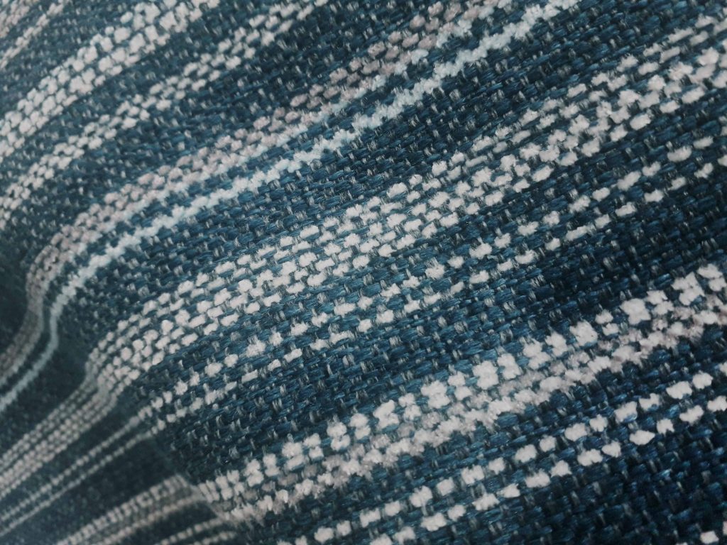 Denim Lomond stripe fire retardant upholstery fabric