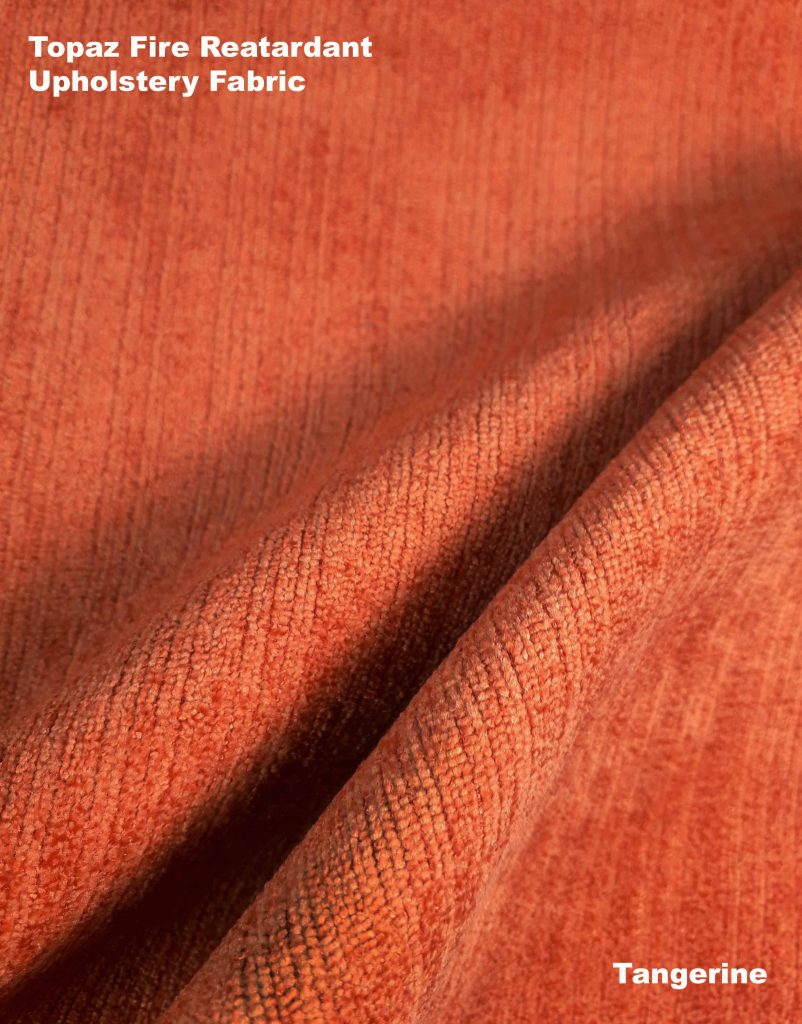 Orange tangerine Topaz upholstery fire retardant fabric