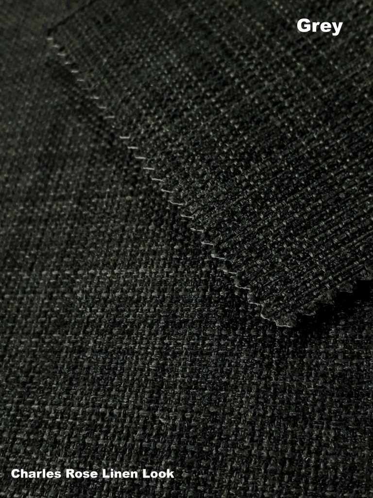 CHARCOAL GREY Linen Look Upholstery Fabric - Ellbee Fabrics