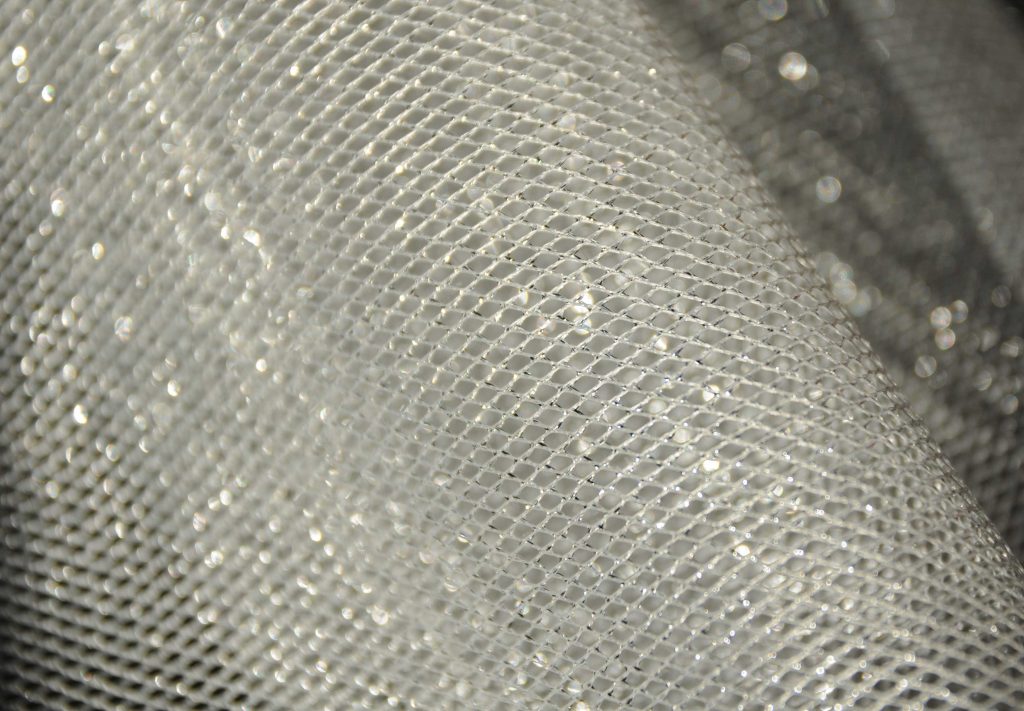 twinkle metallic fine mesh silver netting for Christmas new year party wear displays and decorations