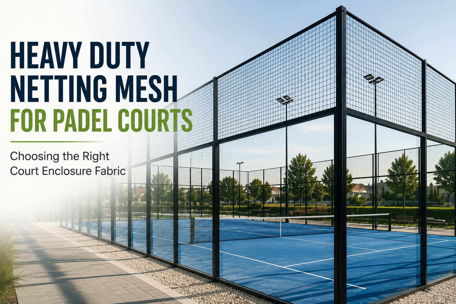 Heavy duty netting for padel courts